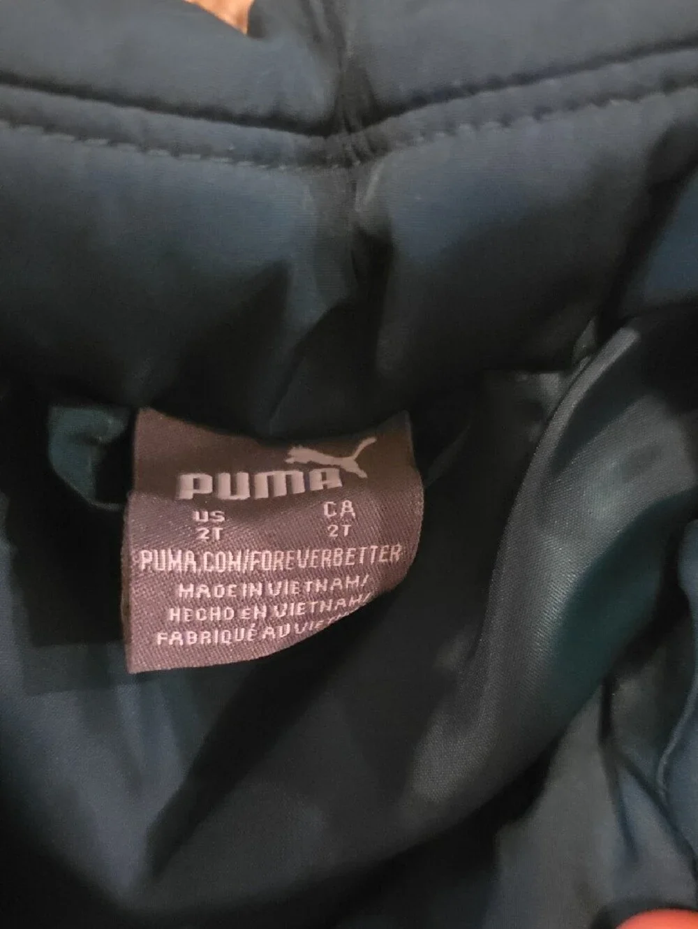Puma Kids Teal & Black Puffer Vest